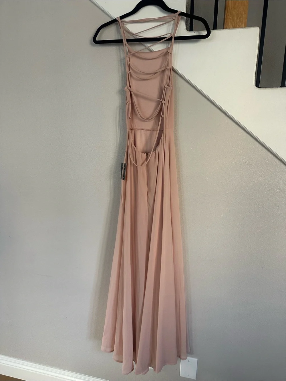 Lulus Strappy To Be Here Blush Maxi Dress Pink - Size XS